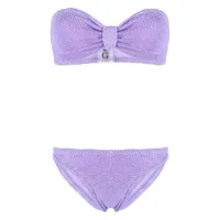hunza g bikini jean à effet froissé - violet