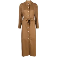 a.p.c. robe-chemise gwyneth à taille ceinturée - marron