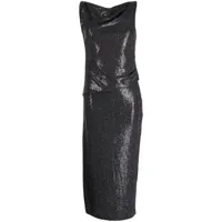 manning cartell robe mi-longue pixel perfect - noir