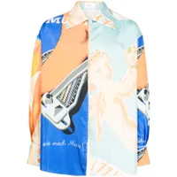 bally chemise en soie à imprimé abstrait - multicolore