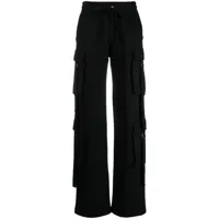 blumarine pantalon droit en coton à poches cargo - noir