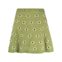 kenzo jupe en maille à fleurs - vert