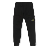 stone island junior pantalon cargo en coton à patch logo - noir