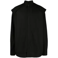 juun.j chemise en coton à design superposé - noir