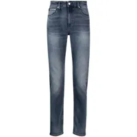 calvin klein jeans jean droit à patch logo - bleu