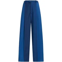 marni pantalon droit à fines rayures - bleu