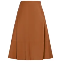 marni jupe trapèze en cuir à plis creux - marron