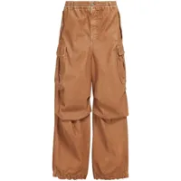 marni pantalon cargo à détail drapé - marron