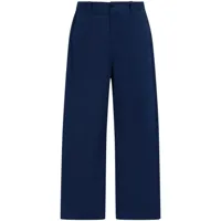 marni pantalon droit à taille à logo - bleu