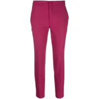 twinset pantalon droit à plaque logo - rose