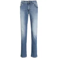 pt torino jean skinny en coton à patch logo - bleu