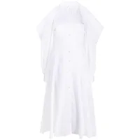 alexander mcqueen robe-chemise en coton à épaules dénudées - blanc