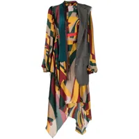 kolor robe mi-longue asymétrique à superpositions - multicolore