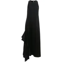 jw anderson robe mi-longue drapée à design asymétrique - noir