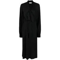 sportmax robe mi-longue à col lavallière - noir