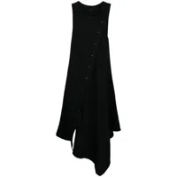 y's robe en laine à design asymétrique - noir