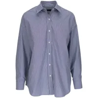 nili lotan chemise en coton à rayures - bleu