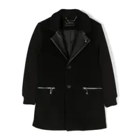 john richmond junior manteau en laine à simple boutonnage - noir