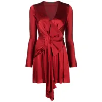 alberta ferretti robe plissée à détail de nœud - rouge