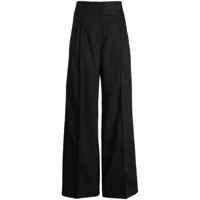 maison kitsuné pantalon en coton à coupe ample - noir