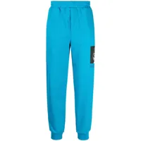helmut lang pantalon de jogging à imprimé photographique - bleu