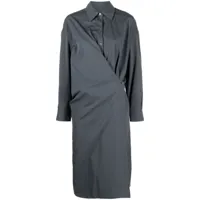 lemaire robe-chemise twisted en coton - gris