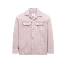 courrèges veste en jean à col cranté - rose