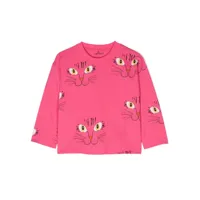 mini rodini t-shirt en coton biologique à imprimé graphique - rose