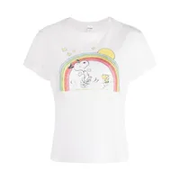 re/done t-shirt peanuts rainbow - blanc