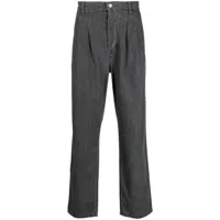 marant pantalon droit à design plissé - gris