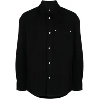 wooyoungmi chemise en coton à logo brodé - noir