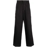 bonsai pantalon droit à design plissé - noir