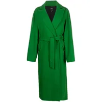 a.p.c. manteau en laine mélangée à taille ceinturée - vert