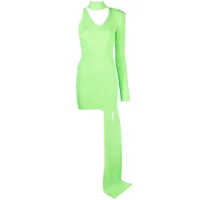david koma robe courte fleurie à ourlet asymétrique - vert