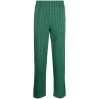 lacoste pantalon de jogging à motif monogrammé en jacquard - vert