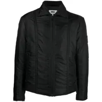 mm6 maison margiela veste zippée à coutures contrastantes - noir