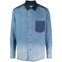 marant chemise en jean à effet dégradé - bleu