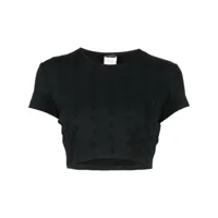 chanel pre-owned t-shirt crop à logo cc brodé (1997) - noir