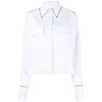 genny chemise à ornements en cristal - blanc