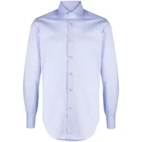 kiton chemise en coton à manches longues - bleu