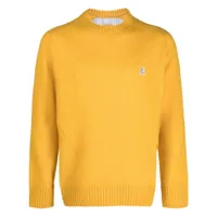 undercover pull en laine à patch logo - jaune