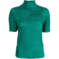 issey miyake t-shirt à col montant - vert