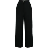chanel pre-owned pantalon en laine à coupe ample (1998) - noir