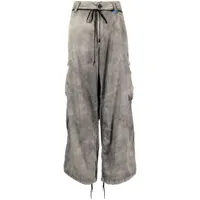 maison mihara yasuhiro pantalon vintage délavé à poches cargo - gris