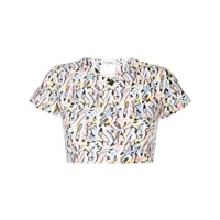 chanel pre-owned t-shirt à coupe crop (1995) - multicolore