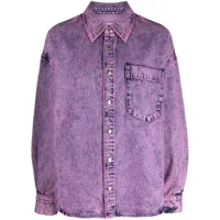 izzue chemise en jean à effet délavé - violet