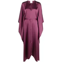 forte forte robe longue en soie à taille nouée - violet