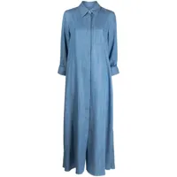 twp robe-chemise à coupe longue - bleu