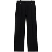 burberry pantalon droit à détails de plis - noir