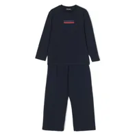 dsquared2 kids pyjama en coton à logo imprimé - bleu